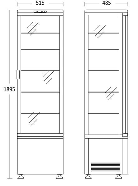 Witryna chłodnicza cukiernicza LED czarna 270 l Resto Quality RTC287BE